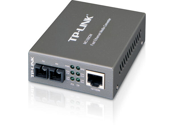 Fast Ethernet Media Converter, 2km MM Duplex SC Fiber, External Power